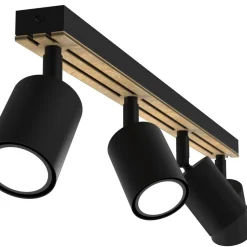 Envostar Tino loftspot med 4 lyskilder, sort/træ