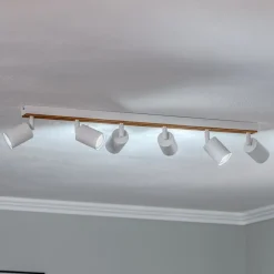 Envostar Tino loftspot med 6 lyskilder hvid/træ