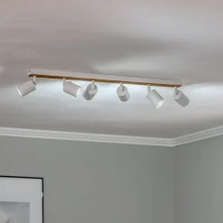 Envostar Tino loftspot med 6 lyskilder hvid/træ