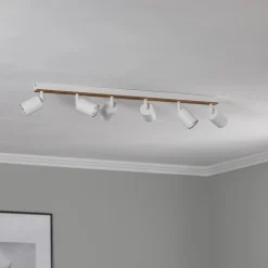 Envostar Tino loftspot med 6 lyskilder hvid/træ