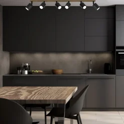 Envostar Tino loftspot med 6 lyskilder, sort/træ