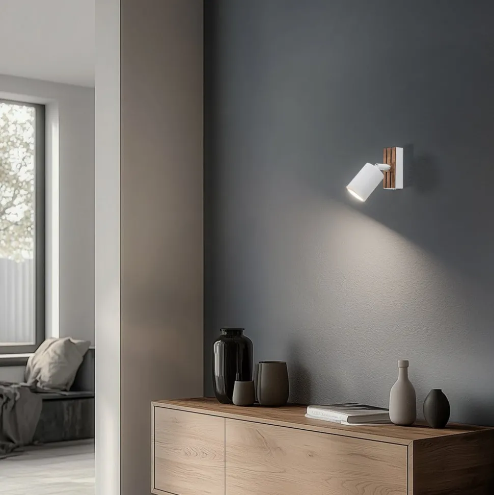 Envostar Tino vægspot 1 lyskilde hvid/træ