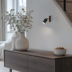 Envostar Tino vægspot 1 lyskilde sort/træ