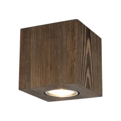 Envostar Tuni downlight, fyrretræ bejdset valnød