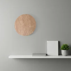 Envostar væglampe Rito, lyst træ, Ø 30 cm