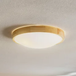 Envostar Zeus loftlampe i træ, fyr, Ø 37 cm