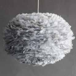 Eos - stor pendellampe med lysegrå skærm