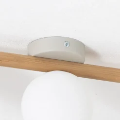 Estera loftlampe, opalglas, træ, 3 lyskilder