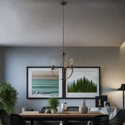 Euluna Gina lysekrone i brun, 3 lyskilder