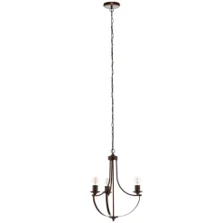 Euluna Gina lysekrone i brun, 3 lyskilder