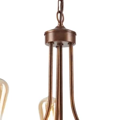 Euluna Gina lysekrone i brun, 3 lyskilder