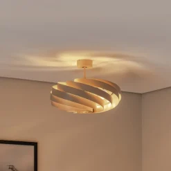 Euluna loftlampe Vento, beige, Ø 60 cm
