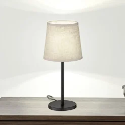 Eve bordlampe, hørskærm, sort/sand