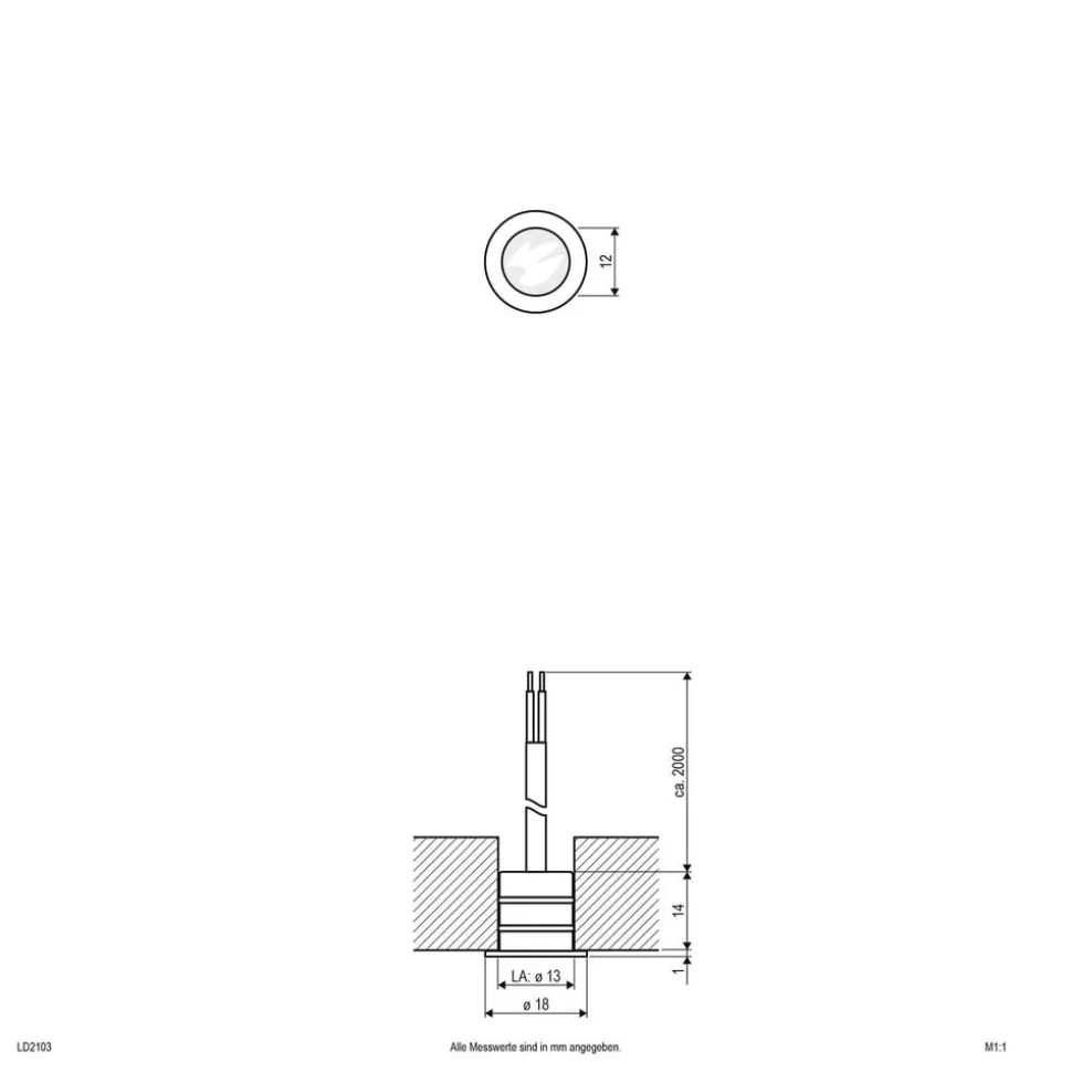 EVN LD2103 lampe 12 V IP68 Ø1,8cm 0,2 W blå