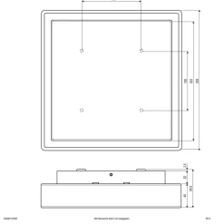 EVN LED udendørs loftlampe Tectum, 24x24 cm, antracit, 110°