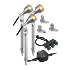 EVN P68123502-3 LED-udendørsspot, sæt/3, 3.000 K