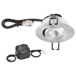 EVN PC20 indbygningslampe, fasedæmper 3.000 K alu