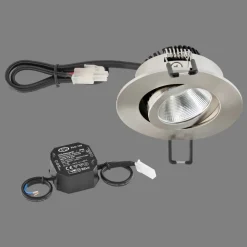 EVN PC20 indbygningslampe, fasedæmper 3.000 K stål