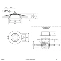 EVN PC20 indbygningslampe, fasedæmper 3.000 K stål