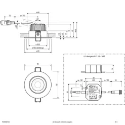 EVN PC65 udendørs indbygningslampe, 3.000 K alu