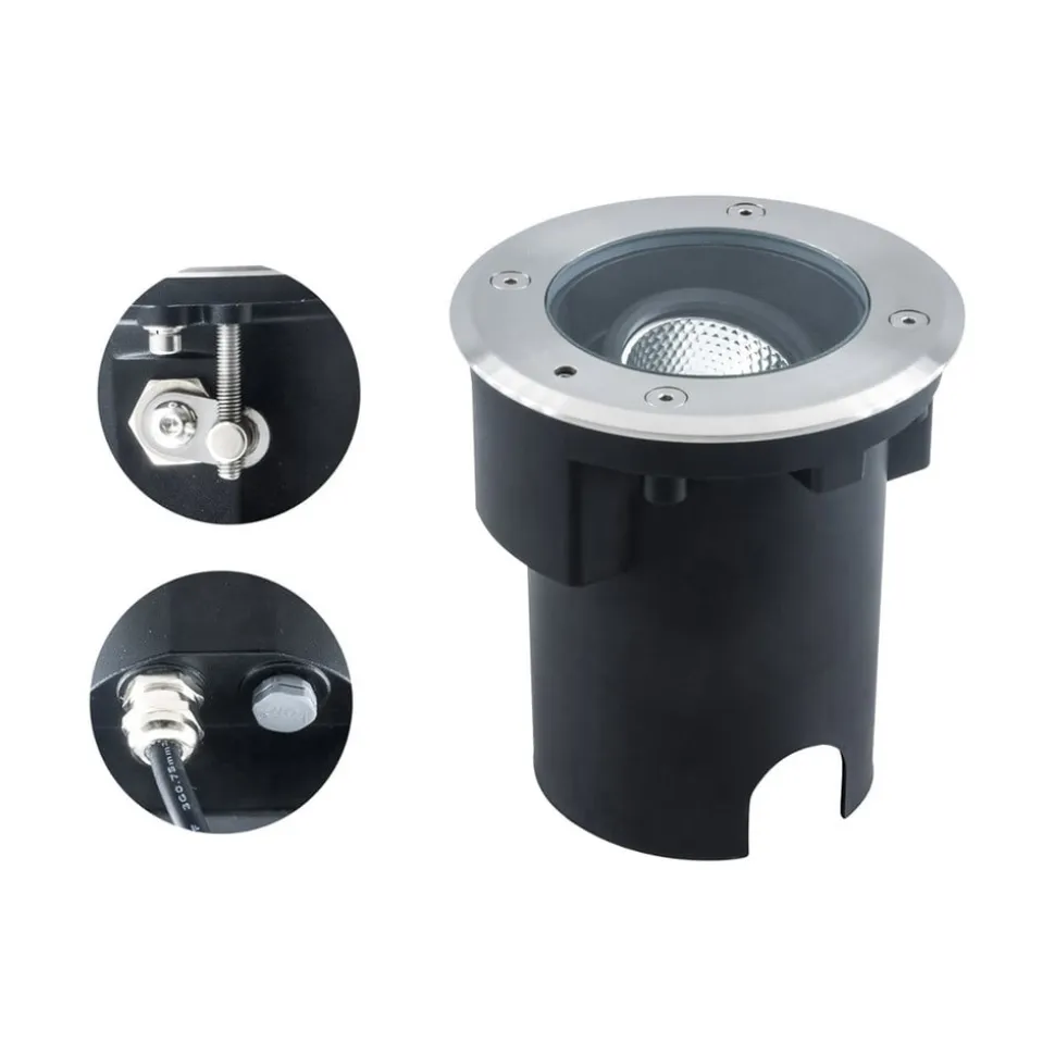 EVN Pentola indbygningslampe stål Ø13,5cm 3.000K