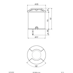 EVN Scopum LED-nedgravningslampe rund, 2 lyskilder