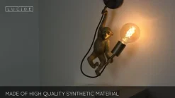 Extravaganza Chimp væglampe, guld mat/sort