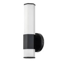 Facet Single LED-væglampe til bad, 3.000 K, sort