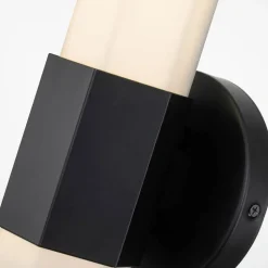 Facet Single LED-væglampe til bad, 3.000 K, sort