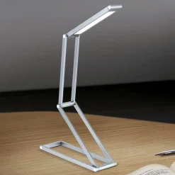 Falto LED genopladelig bordlampe, antracit, aluminium, justerbar