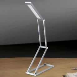 Falto LED genopladelig bordlampe, antracit, aluminium, justerbar