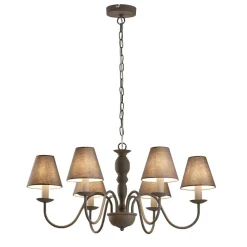 Fatima lysekrone, grå, 6 lyskilder