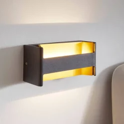 Feloniche LED-væglampe, sort, guld