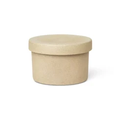 ferm LIVING Bon-beholder, højde 6,5 cm, beige, porcelæn