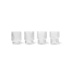 ferm LIVING Glass Ripple Small, klar, 60 ml, glas, sæt med 4 stk