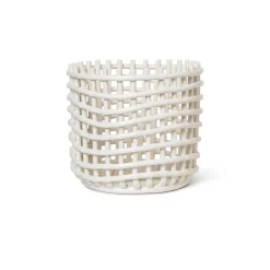 ferm LIVING Keramisk kurv, rund, Ø 23,5 cm, hvid, keramik