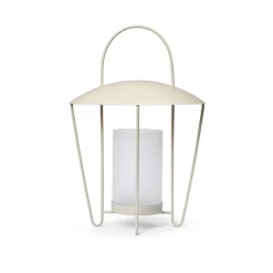 ferm LIVING Lygte Abri, beige, stål, glas, Ø 30 cm