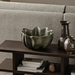 ferm LIVING Nium-skål, grøn, Ø 36 cm, keramik, glaseret