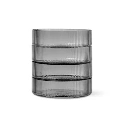 ferm LIVING Ripple serveringsskål, grå, Ø 12,2 cm, sæt med 4 stk