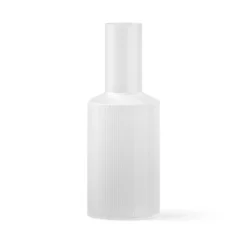 ferm LIVING Ripple-karaffel, hvid, 1 liter, glas, mundblæst