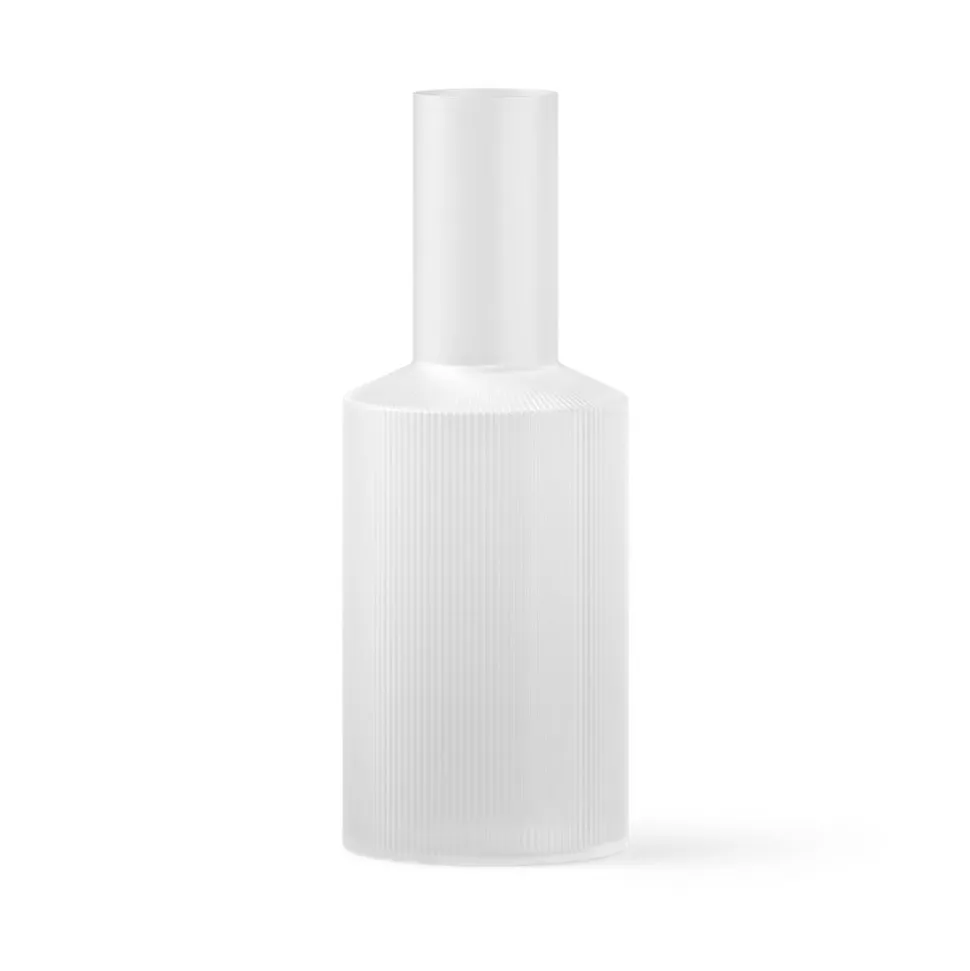 ferm LIVING Ripple-karaffel, hvid, 1 liter, glas, mundblæst