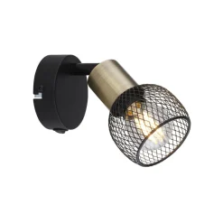 Fiastra væglampe, sort/antik messing