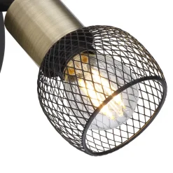 Fiastra væglampe, sort/antik messing