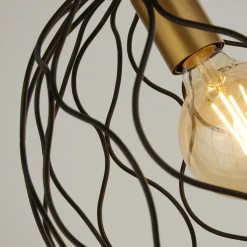 Finesse hængelampe, sort/guld, metal, Ø31,5 cm, E27