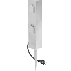 Firdobbelt stikdåse søjle Connect S4 m. jordspyd Jordspyd