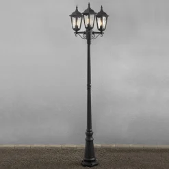 Firenze lygtepæl, 3 lyskilder, sort