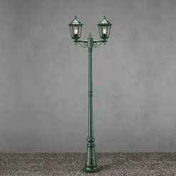 Firenze lygtepæl, 2 lyskilder, grøn