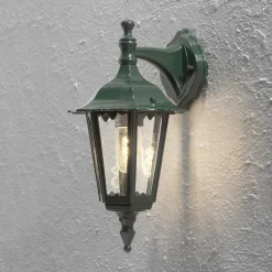 Firenze udendørs væglampe, grøn, fatning i bunden, 36 cm