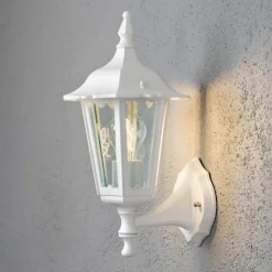 Firenze udendørs væglampe, hvid, fatning øverst, 36 cm