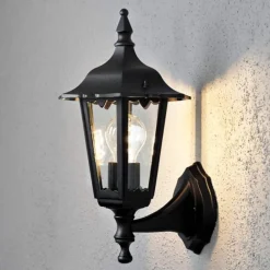 Firenze udendørs væglampe, sort, fatning øverst, 36 cm